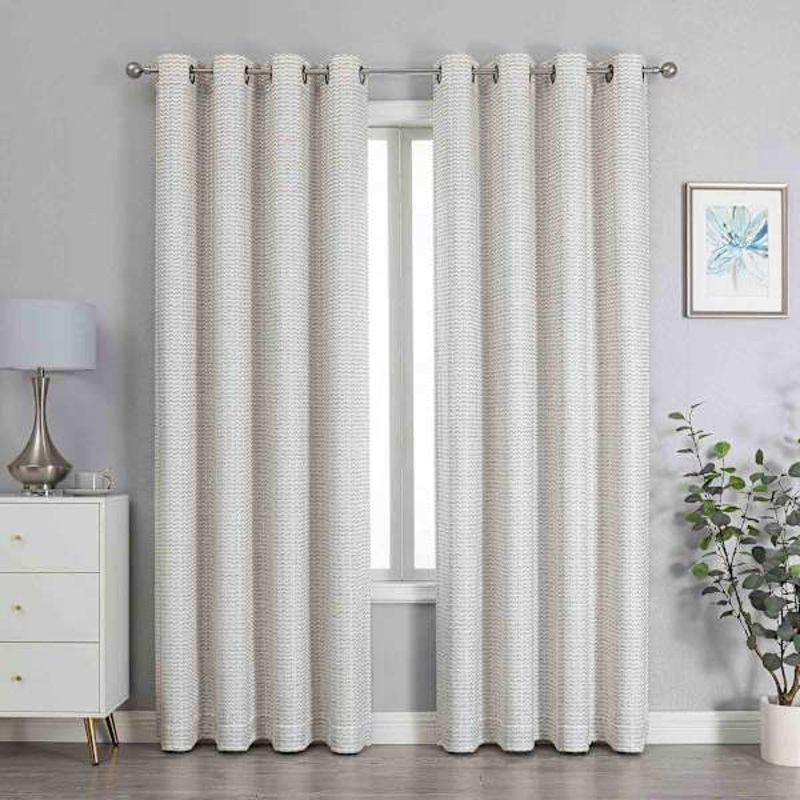 Sun Shield Linen Blackout Grommet Curtain Panel, 84″