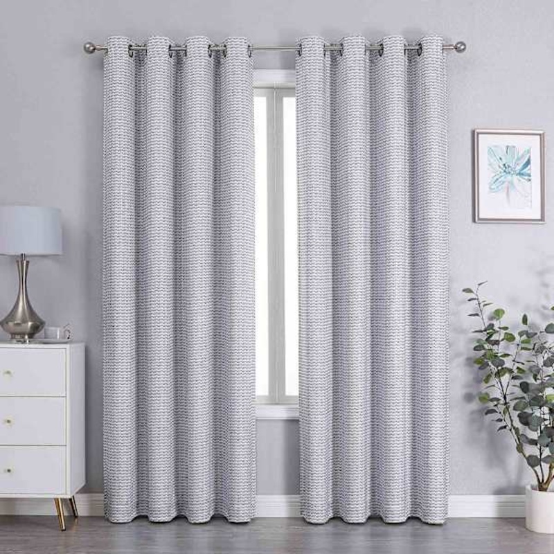 Sun Shield Navy Blue Blackout Grommet Curtain Panel, 84″