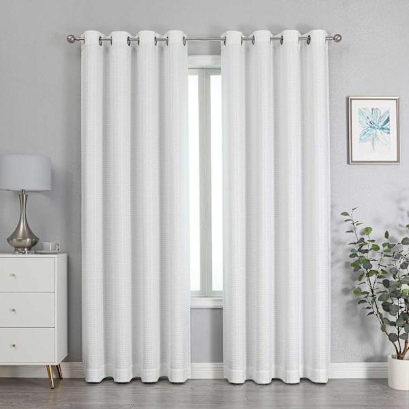 Sun Shield White Blackout Grommet Curtain Panel, 84″