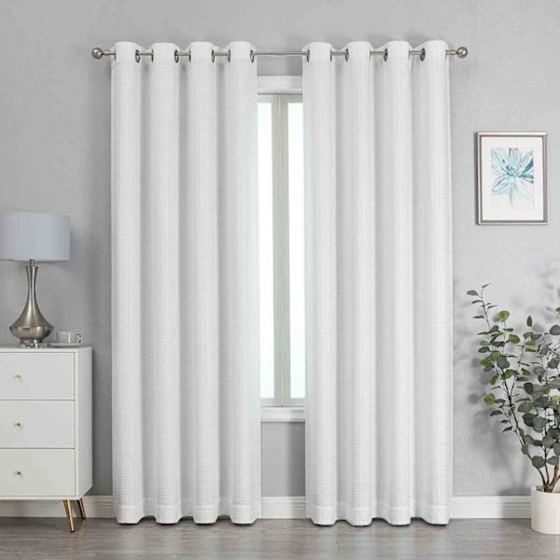 Sun Shield White Blackout Grommet Curtain Panel, 95″