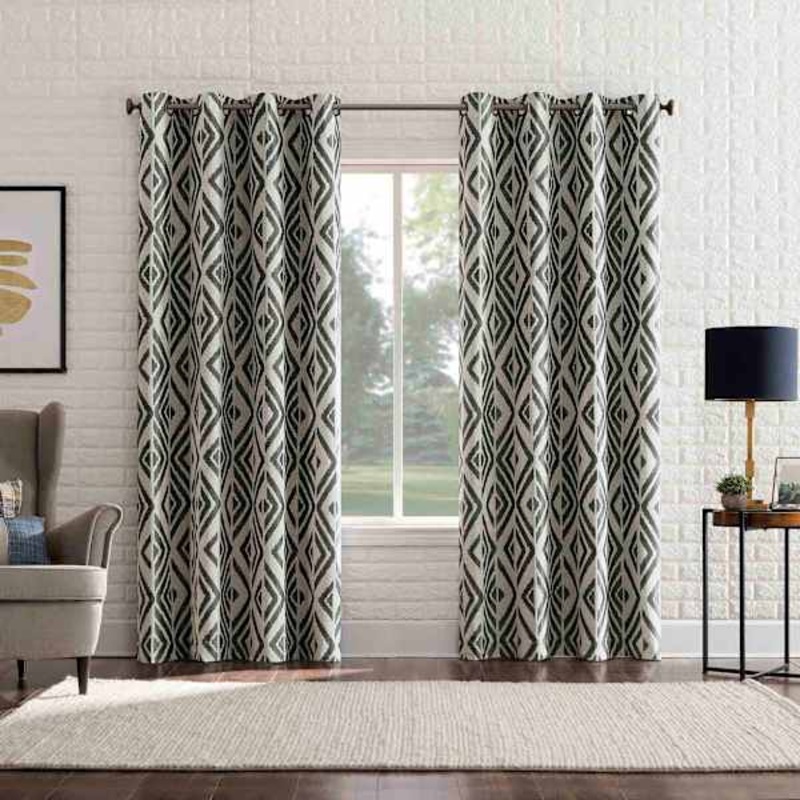 Sun Zero Charcoal Extreme Blackout Grommet Curtain Panel, 84″