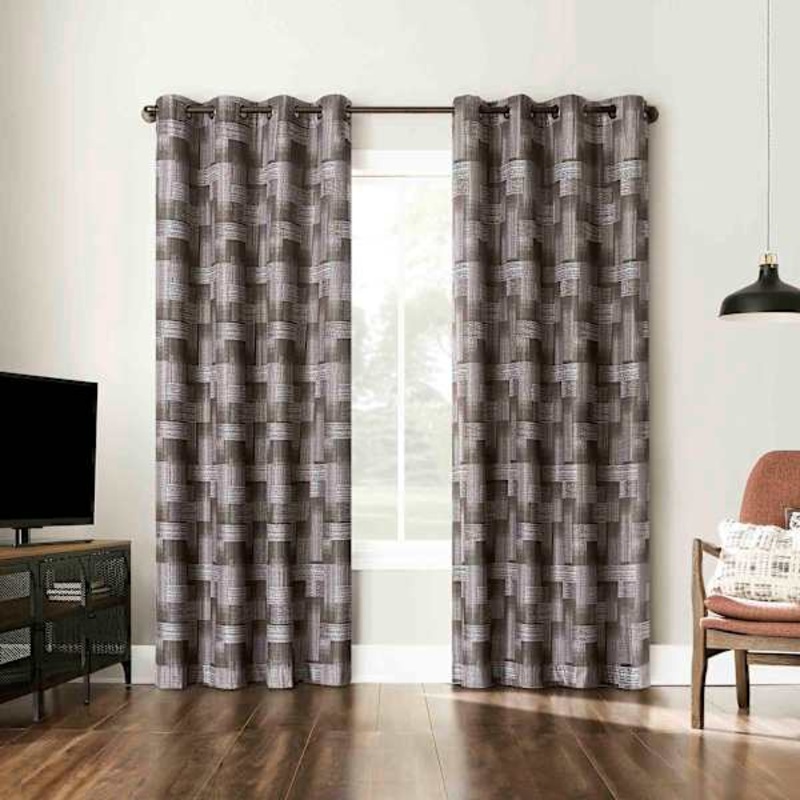 Sun Zero Dark Oak Extreme Blackout Grommet Curtain Panel, 84″