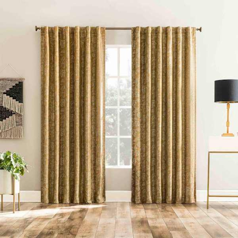 Sun Zero Gold Extreme Blackout Curtain Panel, 84″