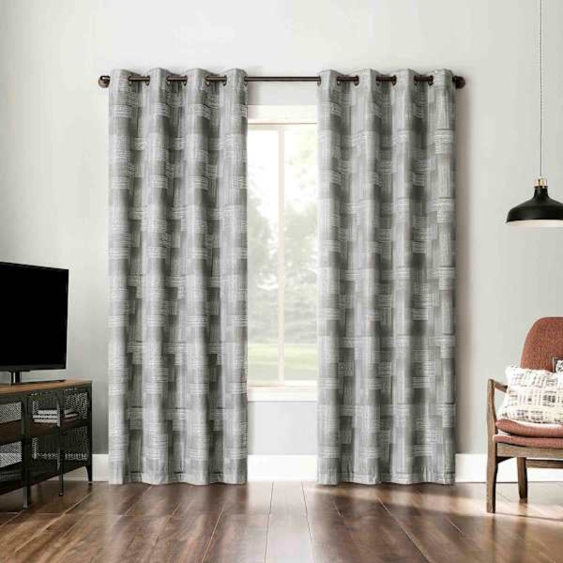 Sun Zero Grey Extreme Blackout Grommet Curtain Panel, 84″