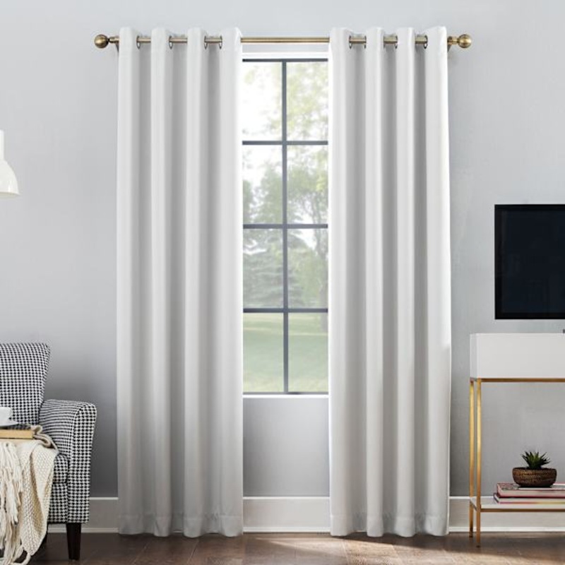 Sun Zero Oslo Pearl Blackout Grommet Curtain Panel, 84″