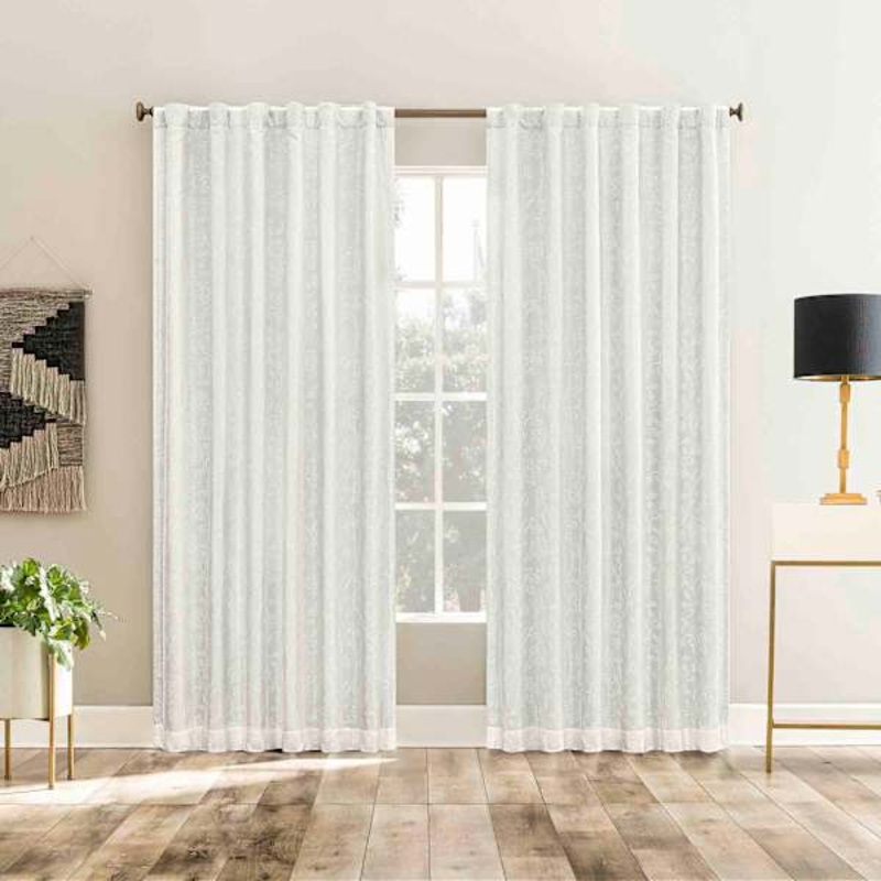 Sun Zero Pearl Extreme Blackout Curtain Panel, 84″