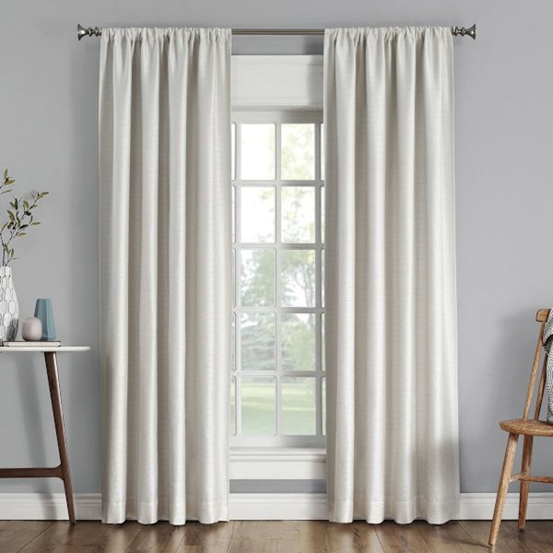 Sun Zero Pearl Thermal Lined Blackout Curtain Panel, 84″