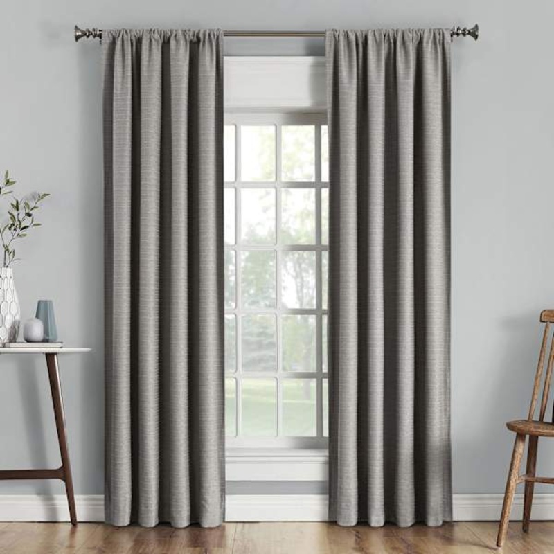Sun Zero Soraya Grey Thermal Lining Blackout Curtain Panel, 84″