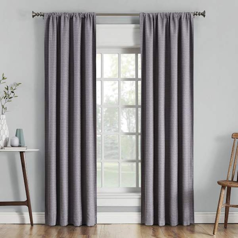 Sun Zero Soraya Plum Thermal Lined Blackout Curtain Panel, 84″