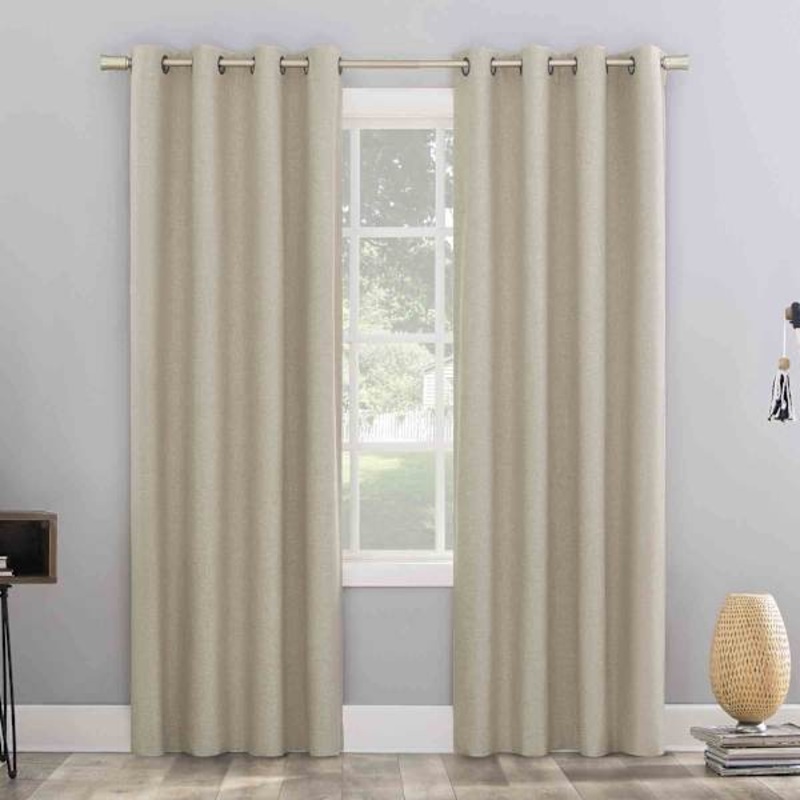 Sun Zero Taupe Blackout Grommet Curtain Panel, 84″