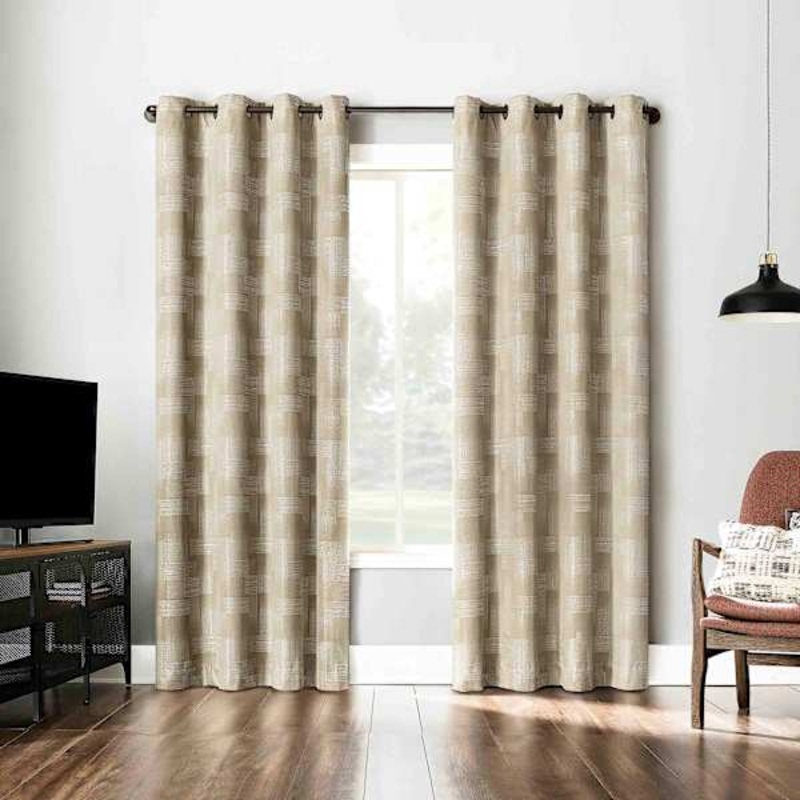 Sun Zero Taupe Extreme Blackout Grommet Curtain Panel, 84″