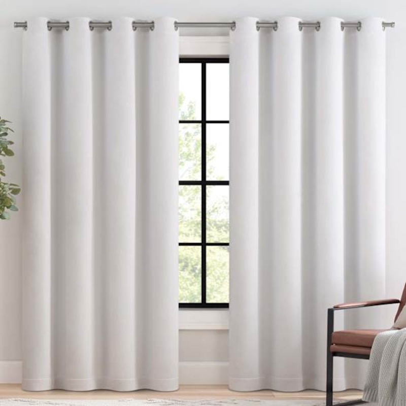 White Eclipse Whalen Blackout & Draft Grommet Single Curtain Panel, 84″