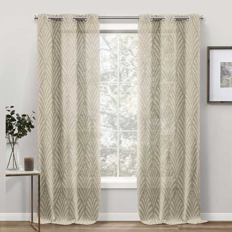 Auburn Natural Sheer Curtain Panel, 84″