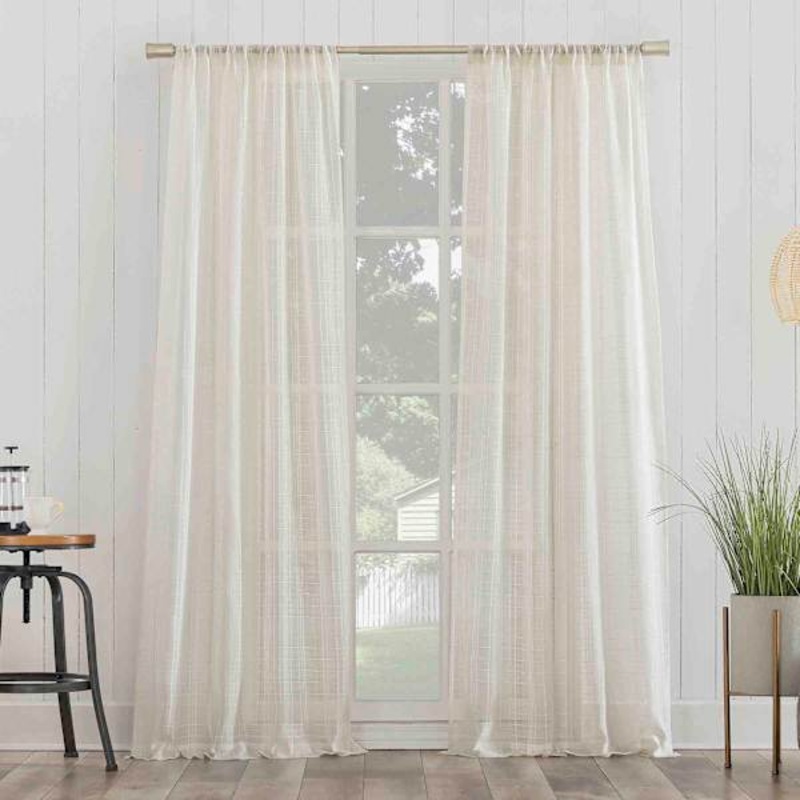 Bayside Natural Rod Pocket Curtain Panel, 84″