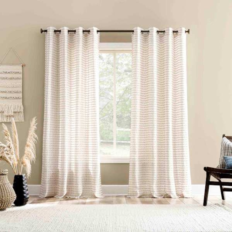 Blush Sheer Grommet Curtain Panel, 84″