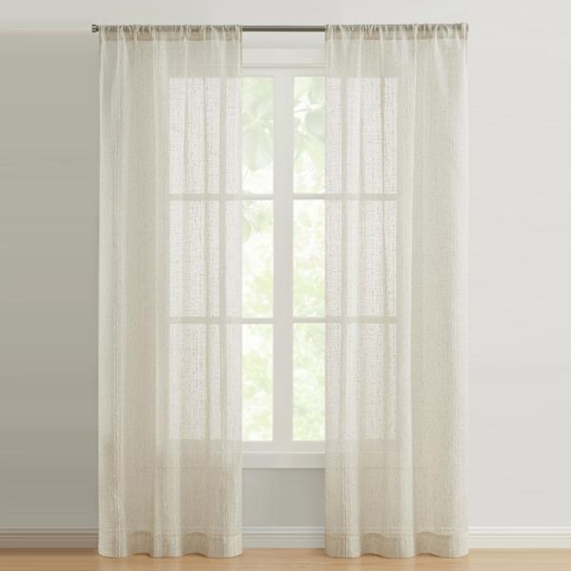 Clermont Natural Sheer Rod Pocket Curtain Panel, 84″