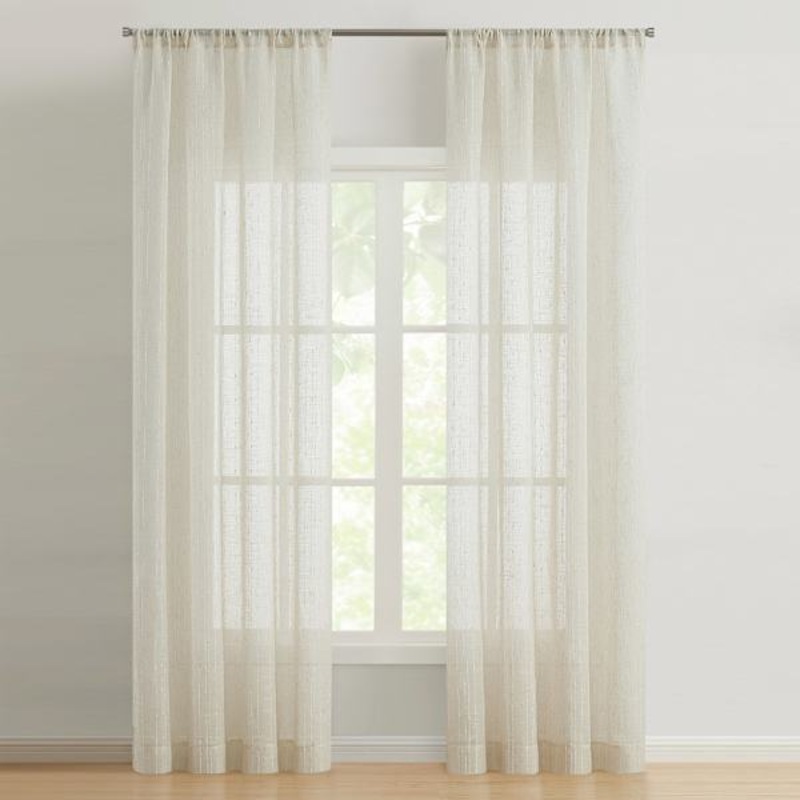 Clermont Natural Sheer Rod Pocket Curtain Panel, 96″
