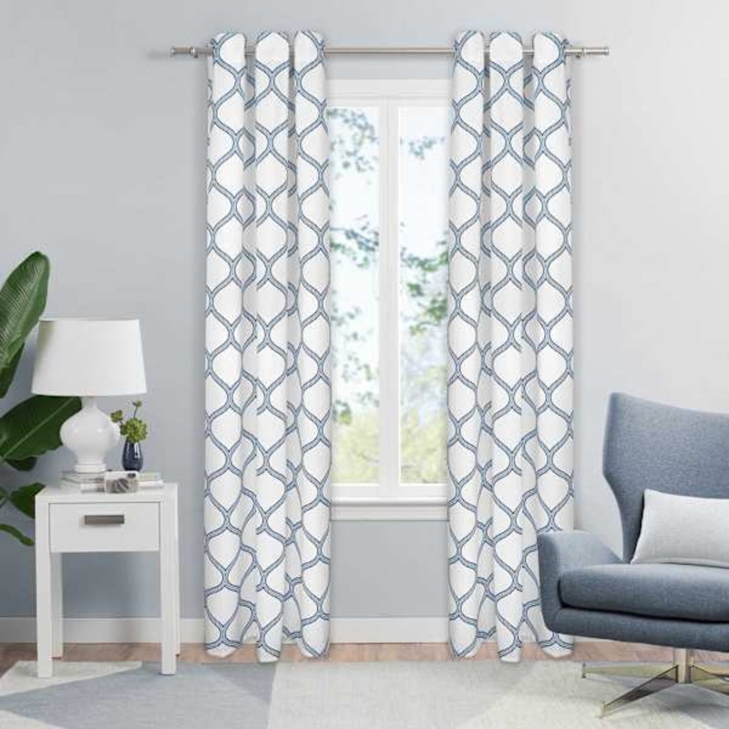 Desmond Indigo Light Filtering Curtain Panel, 84″