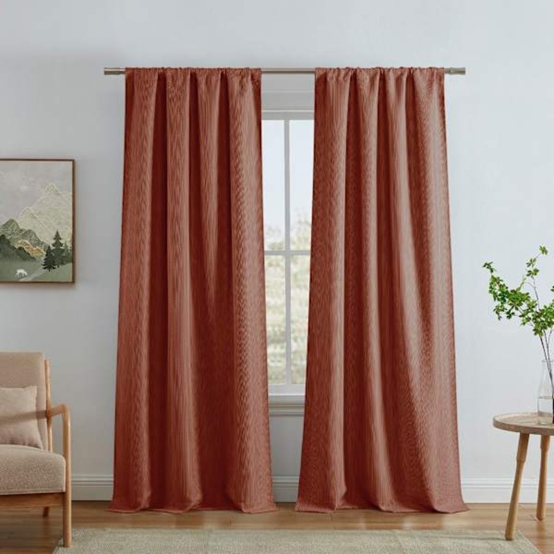 Eastwood Rust Thermal Weave Room Darkening Curtain Panel, 84″