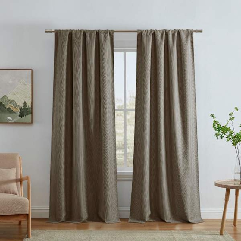 Eastwood Taupe Thermal Weave Room Darkening Curtain Panel, 84″