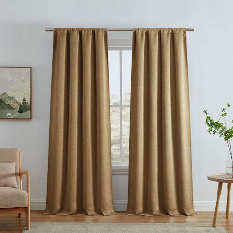 Faye Jojoba Thermal Weave Room Darkening Curtain Panel, 84″