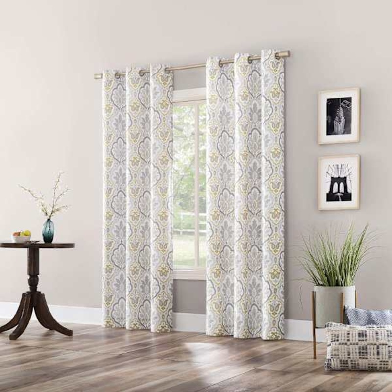 Ferrara Cream Grommet Light Filtering Curtain Panel, 84″