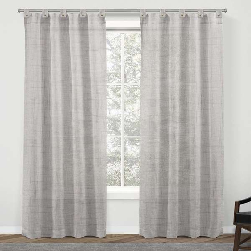 Grey Light Filtering Tab Top Curtain Panel, 84″