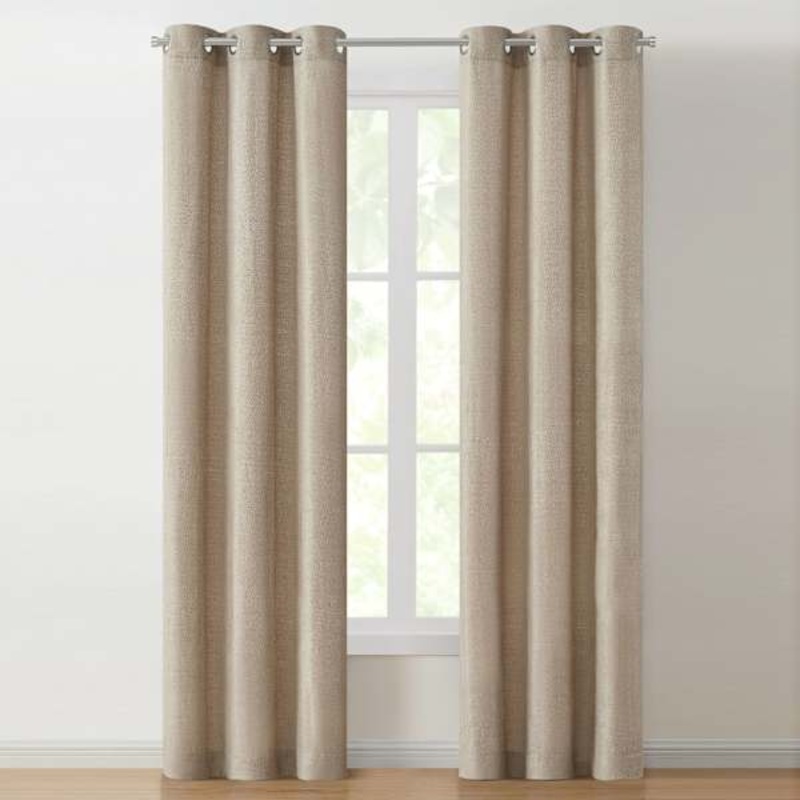 Jessica Tan Chenille Light Filtering Curtain Panel, 84″