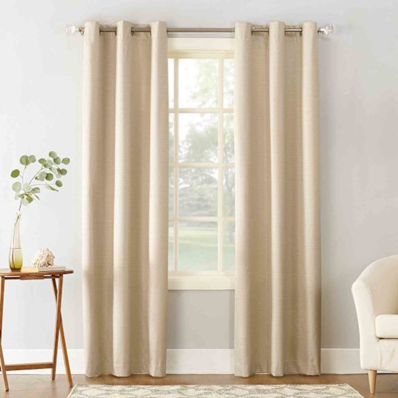 Linen Thermal Room Darkening Grommet Curtain Panel, 84″