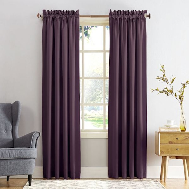 Madison Plum Pole Top Room Darkening Curtain Panel, 84″