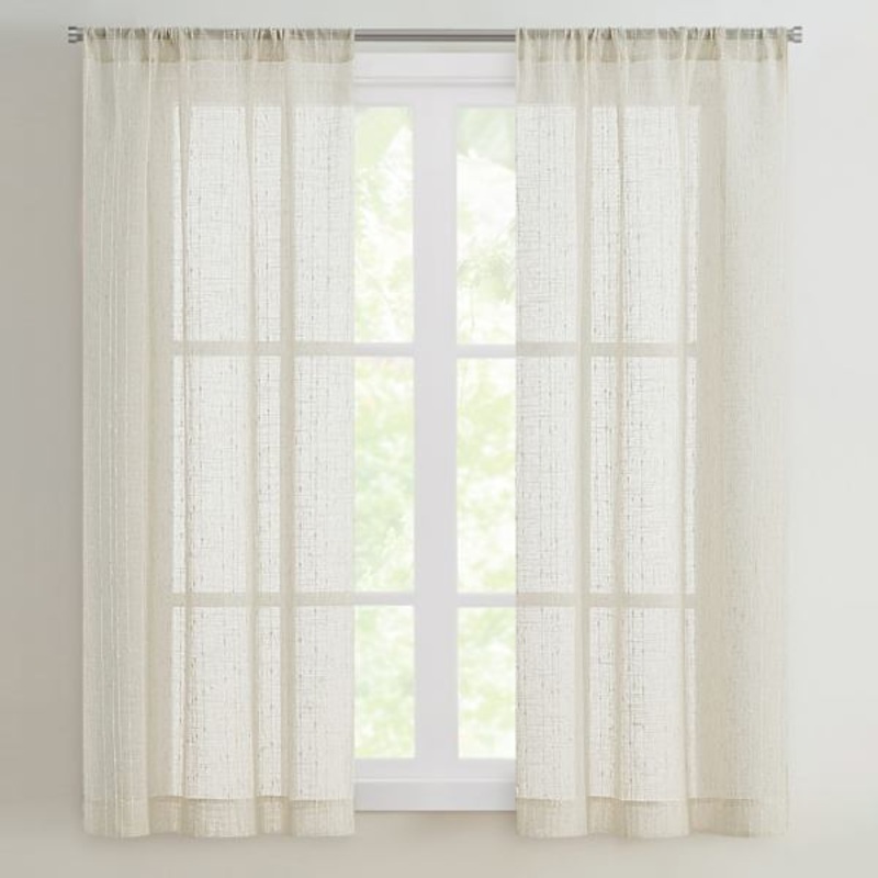 Muskoka Natural Rod Pocket Sheer Grommet Curtain Panel, 63″