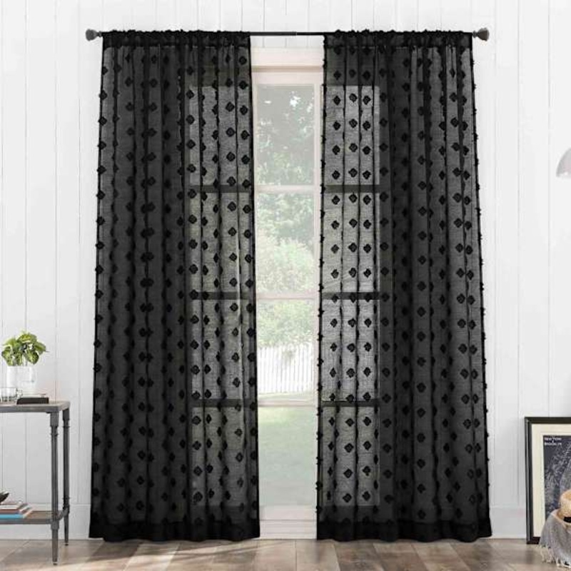 Peren Rod Pocket Sheer Curtain Panel, 84″