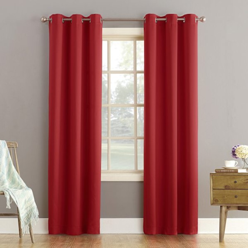 Talita Red Room Darkening Grommet Curtain Panel, 84″