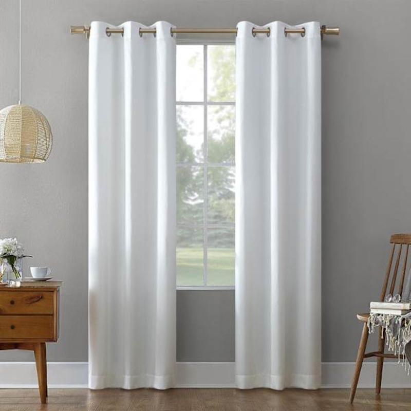Talita White Room Darkening Grommet Curtain Panel, 84″