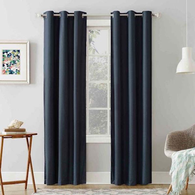 Tremont Indigo Thermal Room Darkening Grommet Curtain Panel, 84″