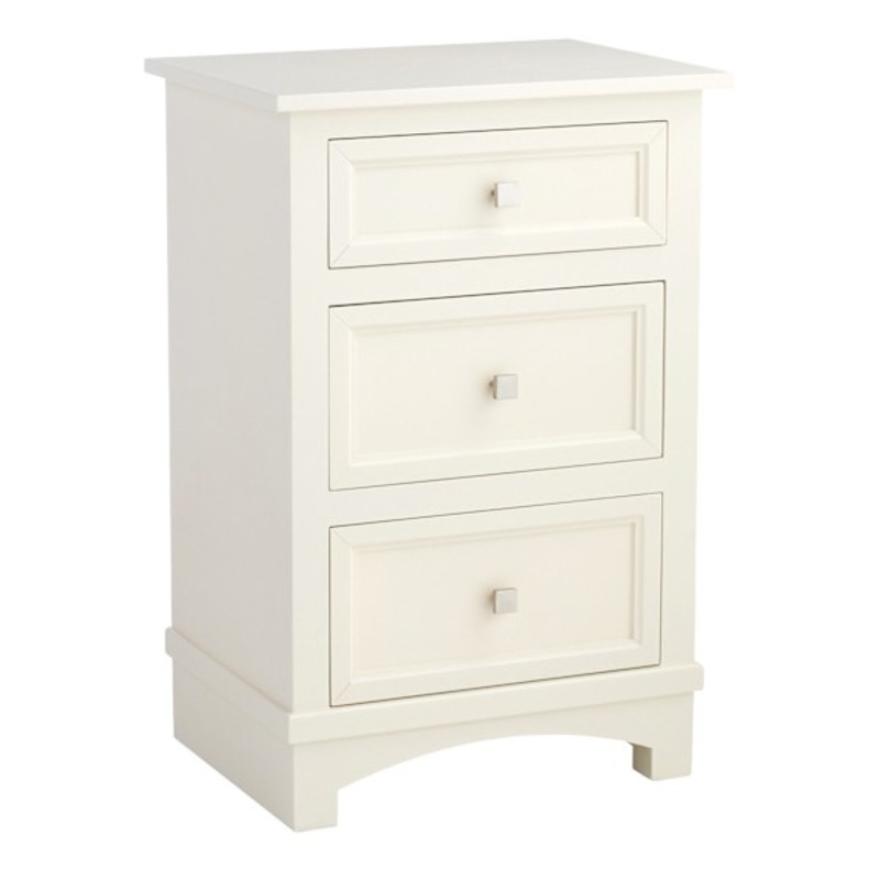 3-Drawer Rachel Wooden Cabinet, White