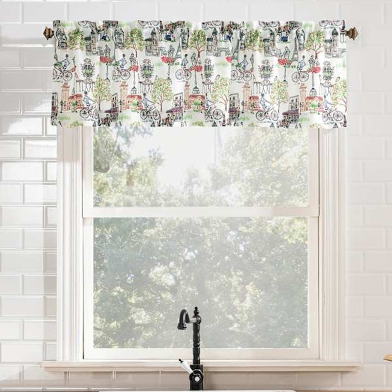 Bonjour White Floral Small Window Valance, 54×14