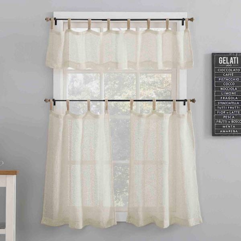 Boyer Natural Tier Curtain Panel Set, 54×36
