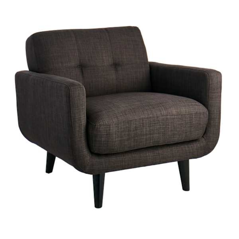 Crosby St. Hadley Tufted Back Accent Chair, Charcoal Grey