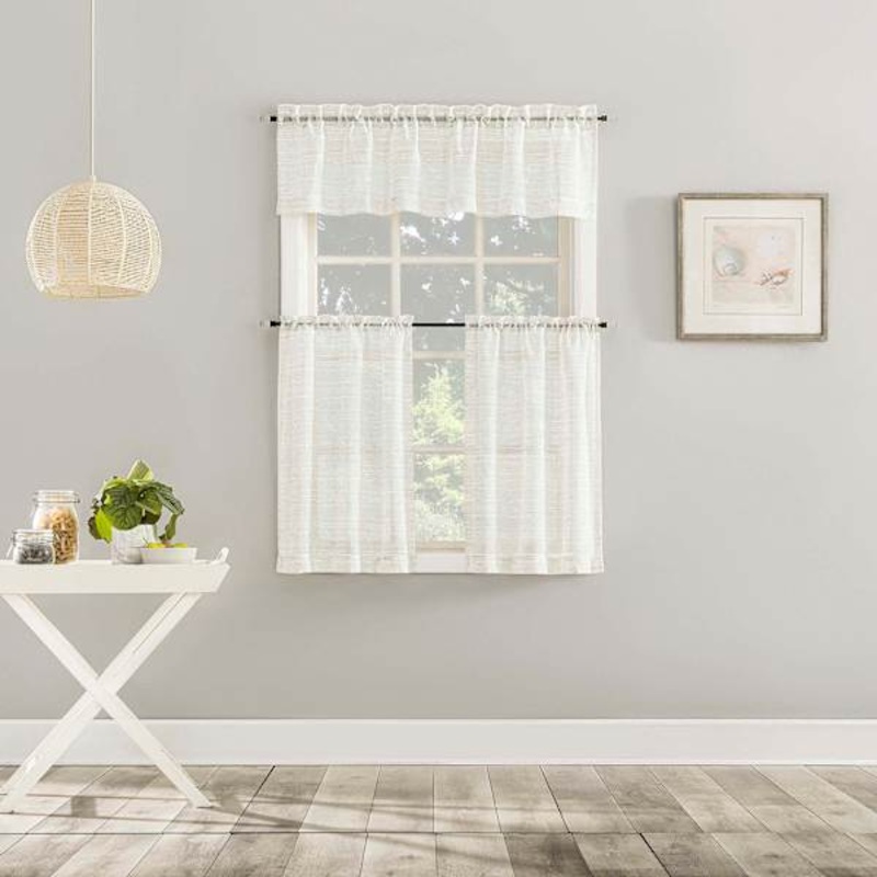 Destin Linen Small Tiered Curtain Panel, 54″