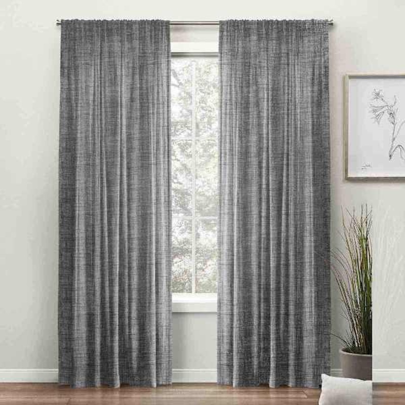 Legacy Black Sheer Curtain Panel, 84″