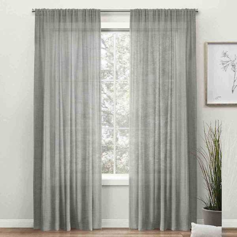 Legacy Grey Sheer Curtain Panel, 84″