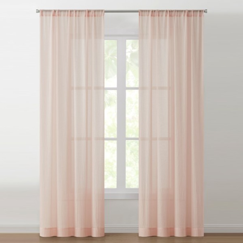 Lyra Blush Sheer Rod Pocket Curtain Panel, 84″
