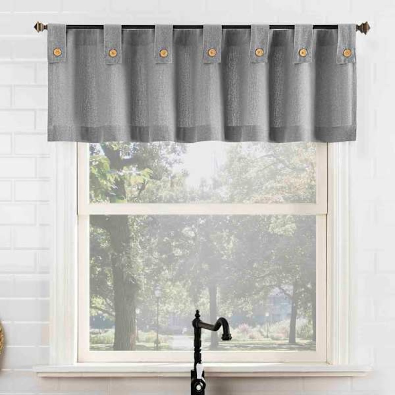 Mason Grey Small Single Curtain Valance, 54×14