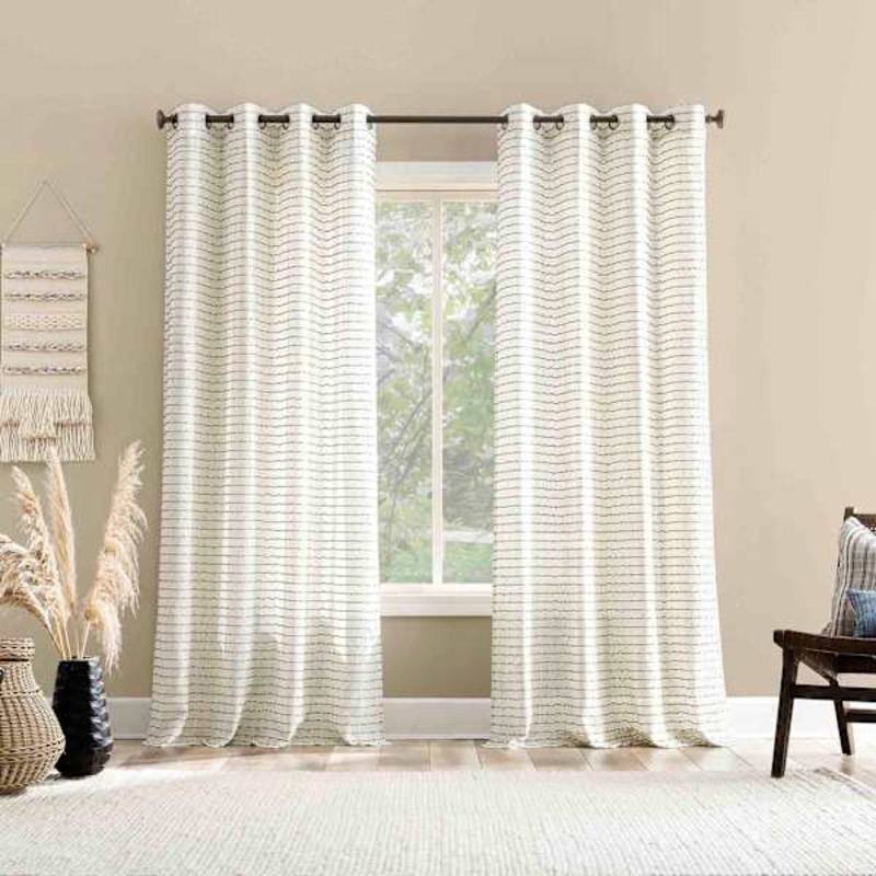 Sage Sheer Grommet Curtain Panel, 84″