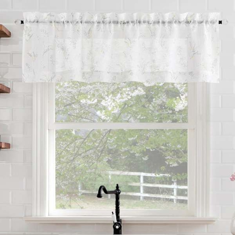 Tillie White Small Window Valance, 54×14