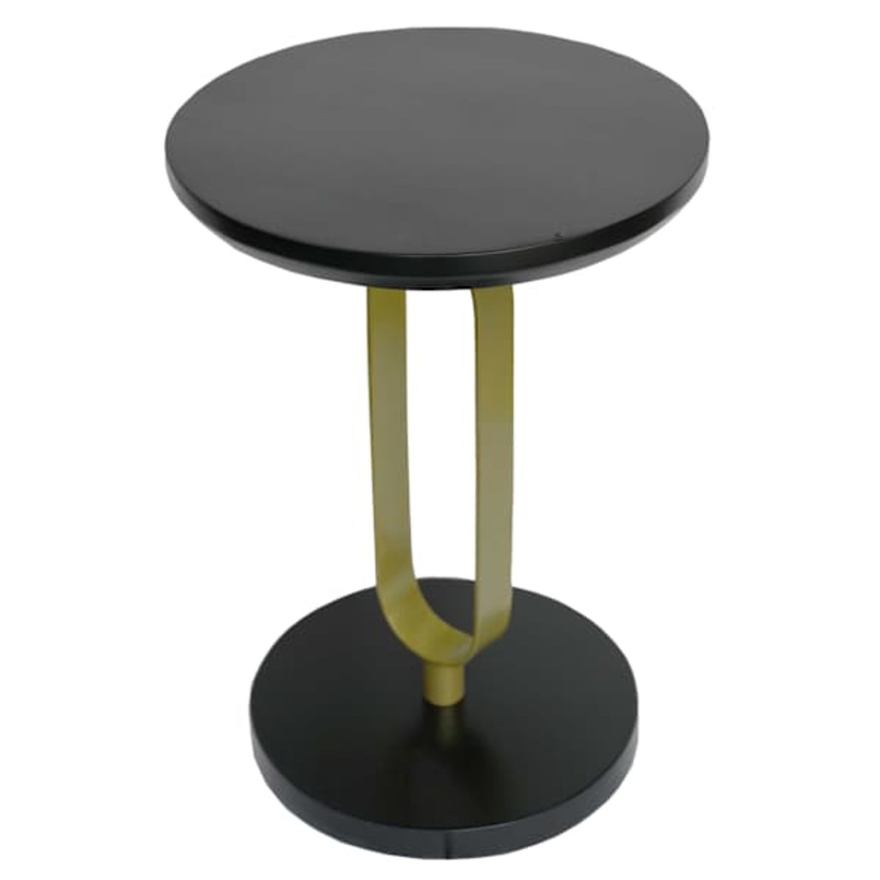 Sebastian Wood & Metal Drink Table, Black & Gold