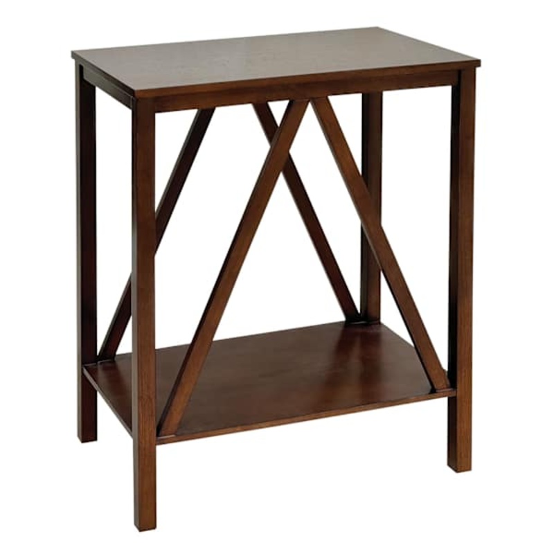 Wes Brown Wooden Accent Table, Walnut Finish