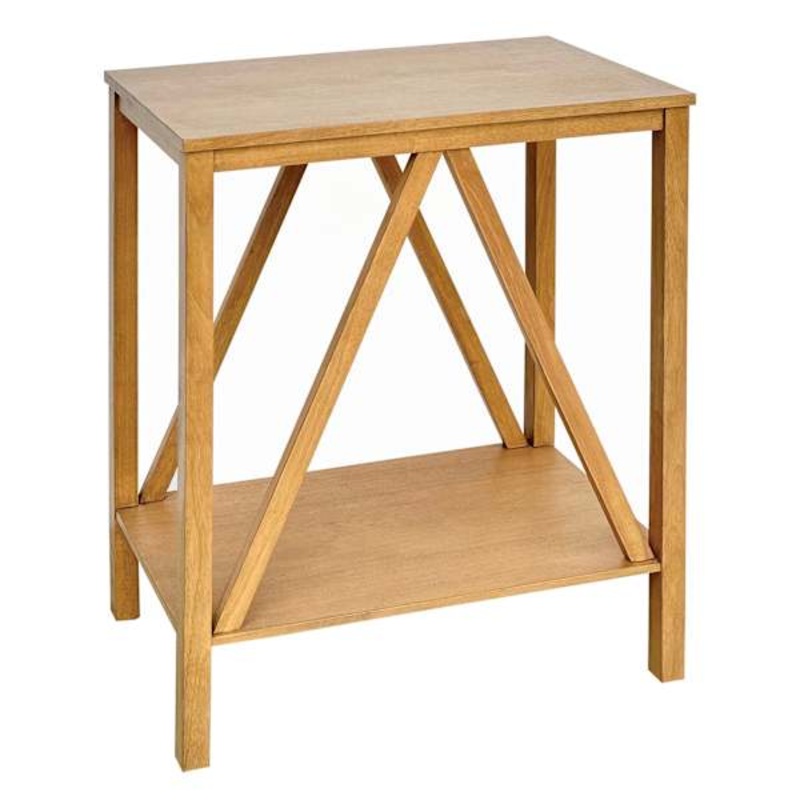 Wes Wooden Accent Table, Honey Oak Finish