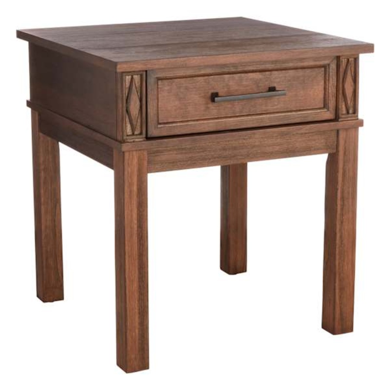 Winston 1-Door Side Table, Brown